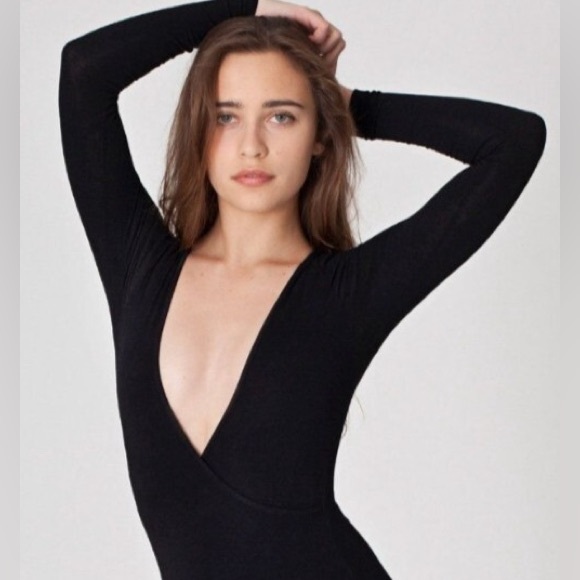 American Apparel Dresses & Skirts - American Apparel Black Cross V-Neck dress